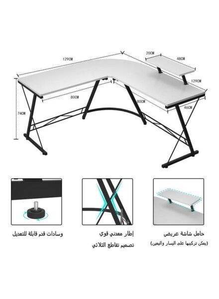 طاولة مكتب بالانس - أبيض وأسود