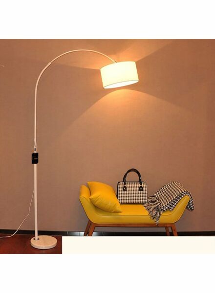 أبجورة أرضية نورديك بسيط لحماية العين 185 سم - أبيض