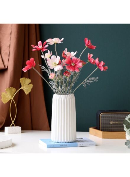 فازة بورسلين بيلين بطابع أوروبي مودرن - أبيض