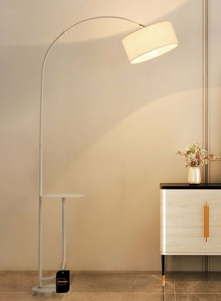 أبجورة ارضية عصرية مع رف قابل للتعديل من شاربدو - ابيض