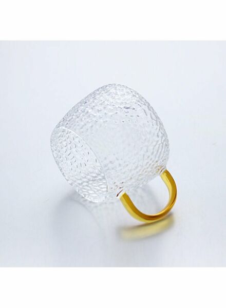 كوب أننس من الزجاج المطروق  -  شفاف