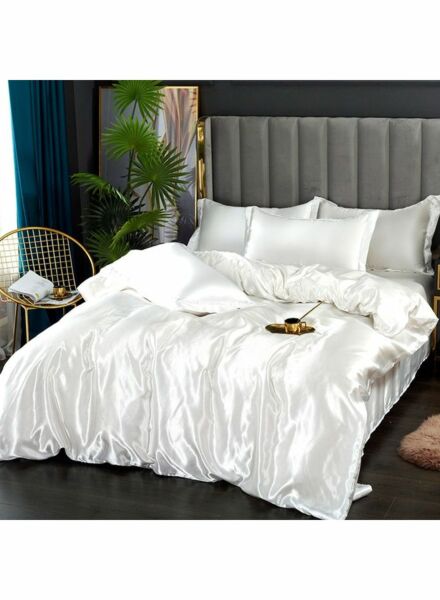 طقم غطاء لحاف كينج مكون من 4 قطع بوليستر سيبال  -  أبيض