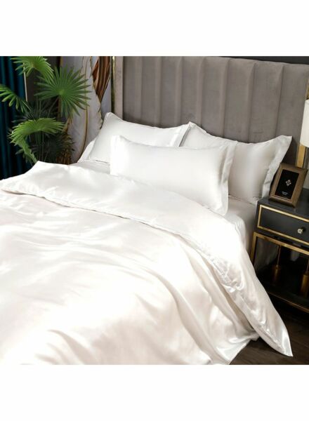 طقم غطاء لحاف كينج مكون من 4 قطع بوليستر سيبال  -  أبيض
