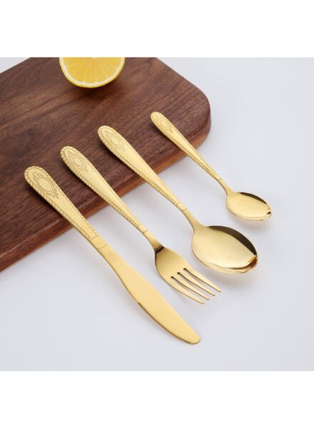 طقم أدوات طعام 24 قطعة ايان  -  ذهبي