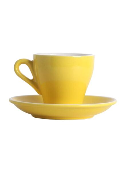 كوب مع صحن بتيلا  -  أصفر 