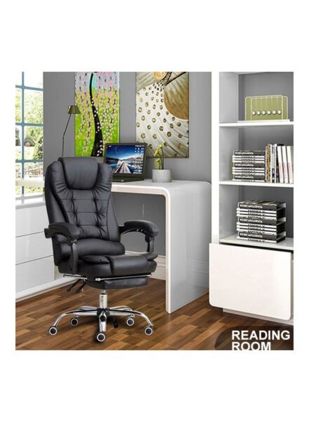 كرسي مكتب كلاسي - اسود وفضي