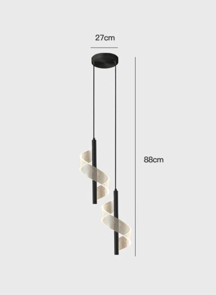 إنارة معلقة كورفا مزدوجة - اسود