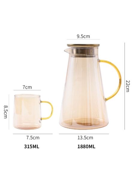 طقم ابريق مع 4 أكواب ليزلي