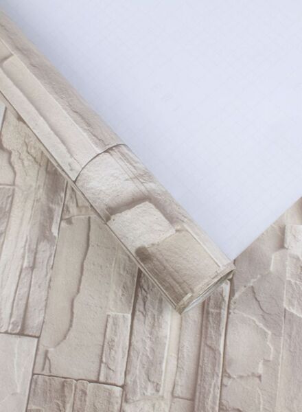 ورق جدران ذاتي الالتصاق - تصميم شبيه بالقرميد - بيج