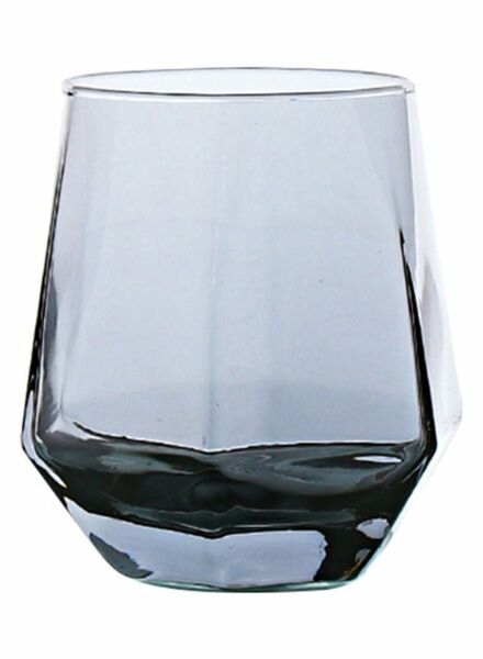 كاس زجاج من شور بشكل قطعة ألماس - رمادي