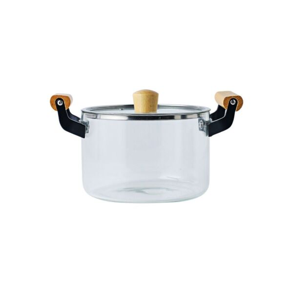 قدر زجاجي شفاف مع غطاء شور - 3 ونصف لتر