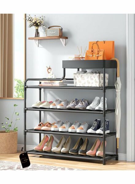 رفوف تنظيم للمدخل شاربدو ضد الغبار - أسود