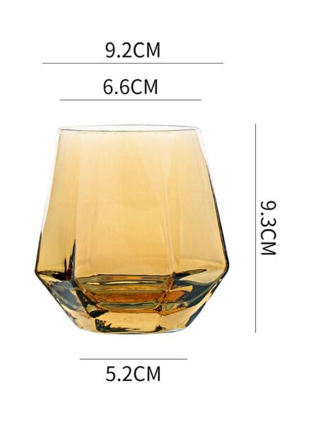 كأس بشكل قطعة ألماس سطح سداسي الأضلاع