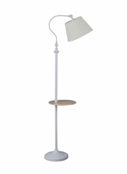 ابجورة ارضية مع رف مصباح LED معدني إسكندنافي