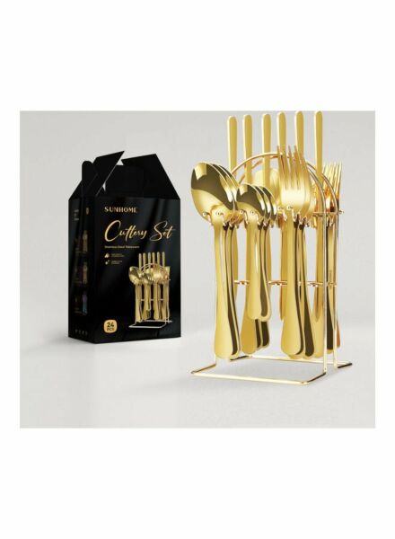 طقم أدوات مائدة - ذهبي