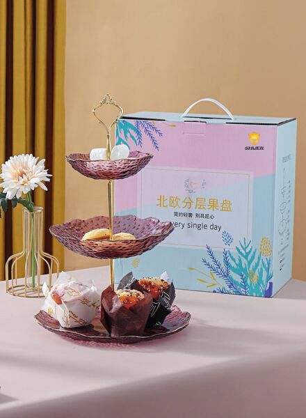 ستاند تقديم الحلويات - ارجواني