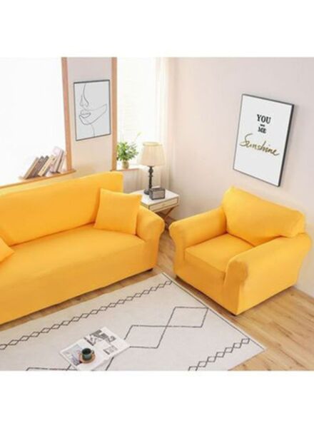 غطاء أريكة مطاطي - اصفر