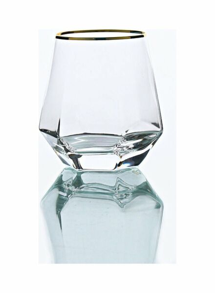 كاس دياموند بشكل سداسي - زجاجي شفاف