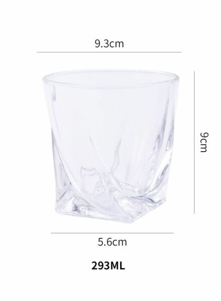 طقم كاسات تويستر 6 قطع - زجاجي شفاف