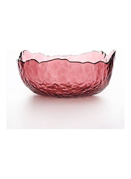 سلطانية من الزجاج لسلطة الفاكهة - أحمر