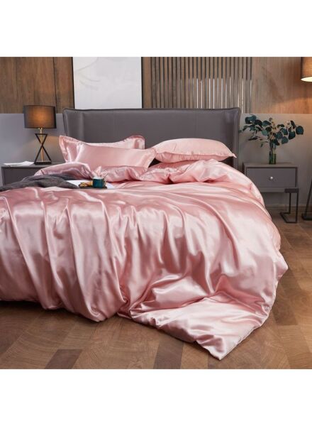 طقم غطاء لحاف - وردي