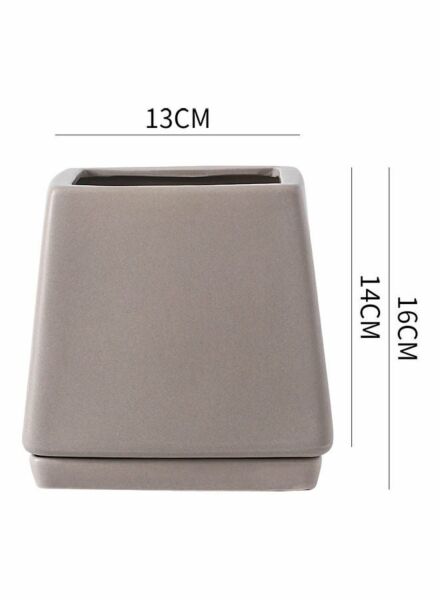 مركن زرع مربع مع صينية منفصلة بيج