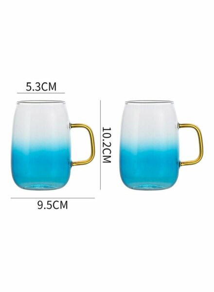 كوبين زجاج رخامي مع مقبضٍ