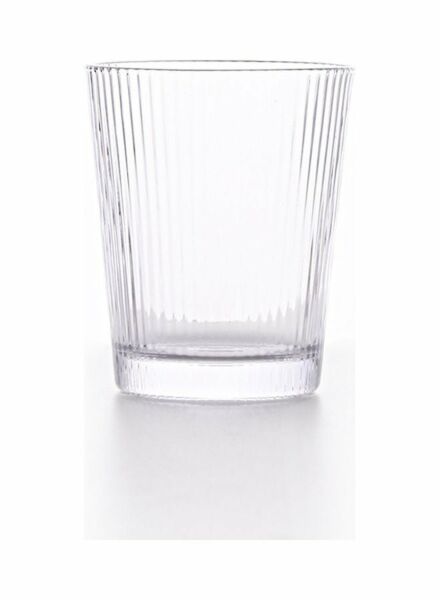 كاس زجاج مخطط بتصميم شفاف