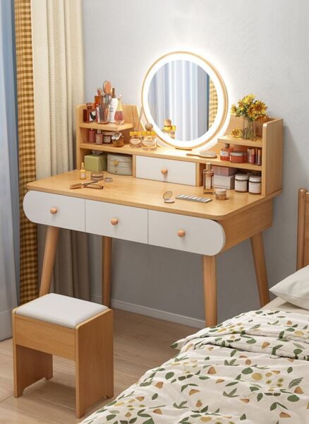 طاولة تزيين مع مرآة LED تولين