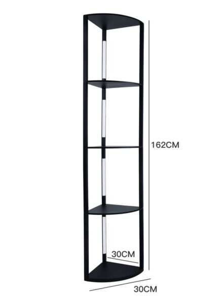 مصباج ارضي مع ارفف تخزين - اسود