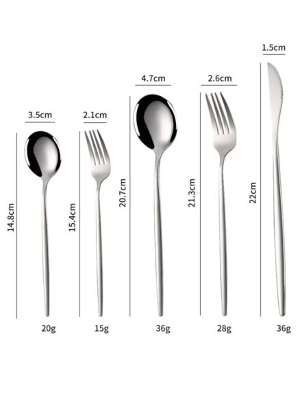 مجموعة أدوات مائدة 30 قطعة - فضي