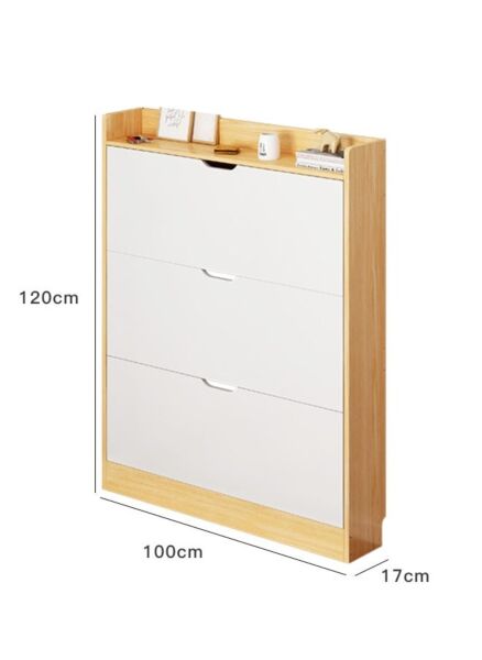 خزانة أحذية 3 رفوف ميزو - ابيض