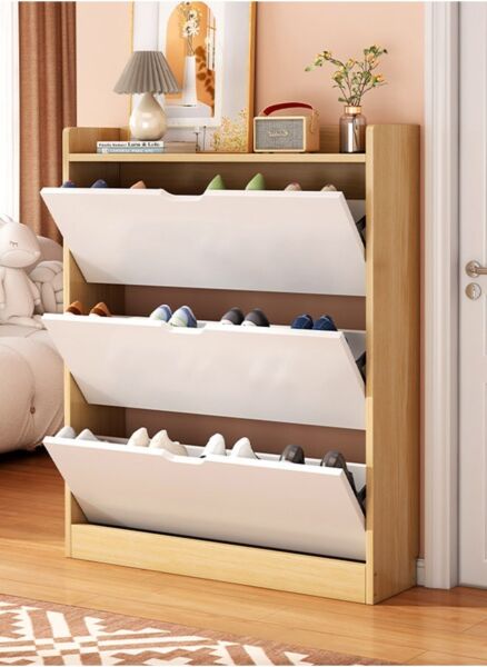 خزانة أحذية 3 رفوف ميزو - ابيض