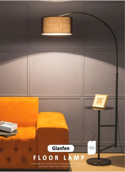 ابجورة ارضية مع طاولة جانبية لون اسود