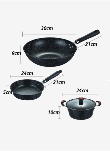 طقم أواني الطهي شاربدو - اسود