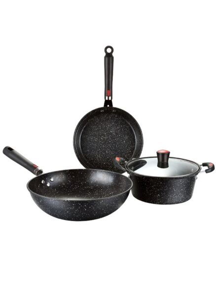 طقم أواني الطهي شاربدو - اسود