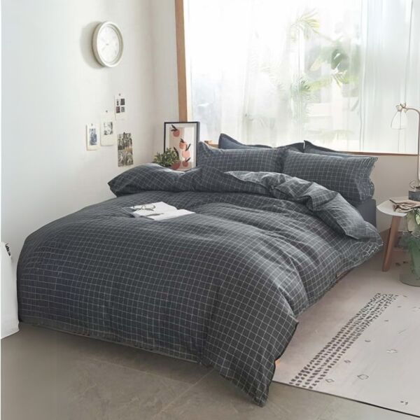 طقم غطاء سرير 4 قطع من شاربدو - رمادي
