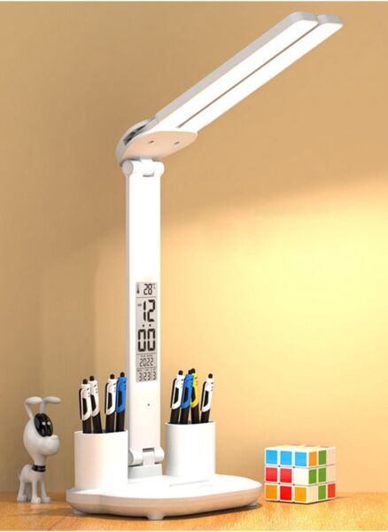 مصباح طاولة USB مزدوج الرأس بثلاثة أوضاع يعمل باللمس