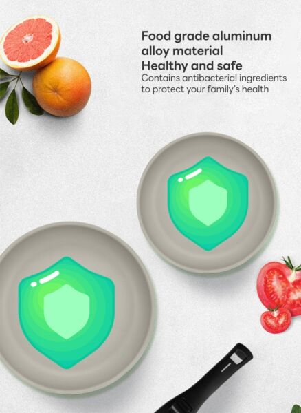 طقم مقلاة ووعاء ألمنيوم مع مقبض قابل للفصل من شاربدو - كريمي