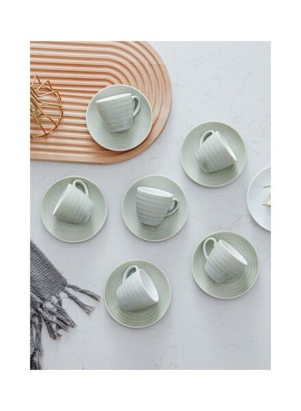 طقم أكواب وصحون كيلن 12 قطعة - اخضر فاتح