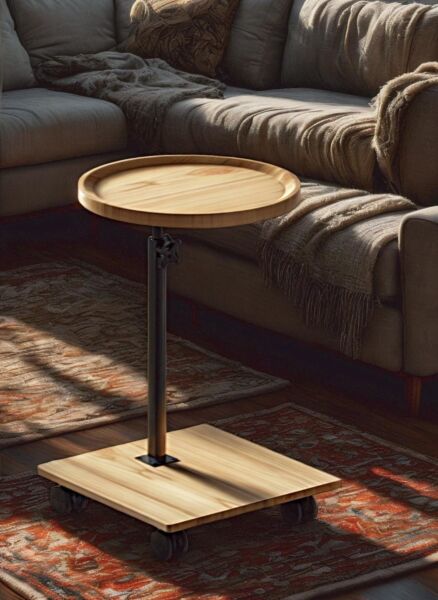 طاولة جانبية متحركة قابلة لتعديل الارتفاع