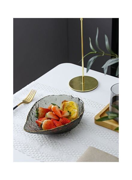 طبق فاكهة من الزجاج فوركس - رمادي