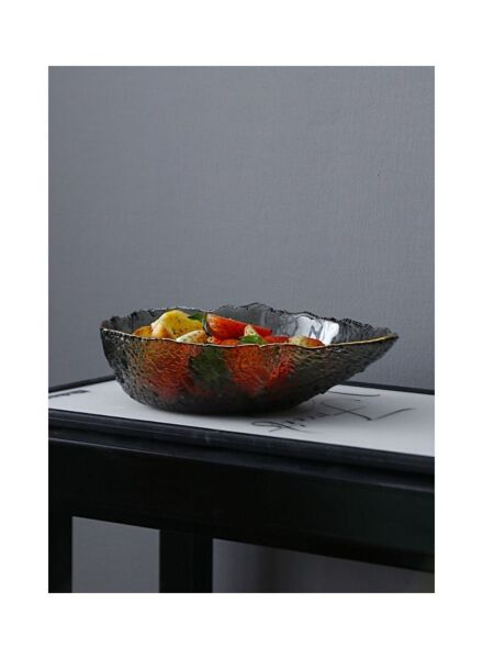 طبق فاكهة من الزجاج فوركس - رمادي