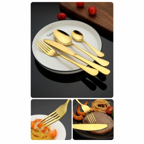 طقم أدوات مائدة من صن هوم 16 قطعة - ذهبي