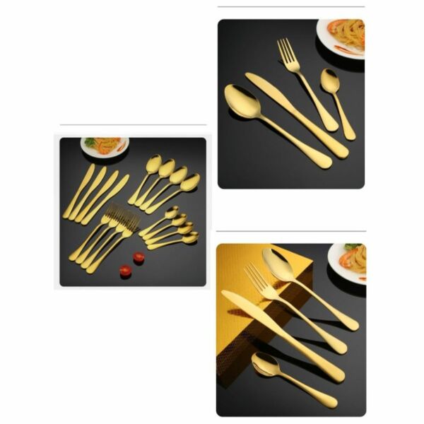 طقم أدوات مائدة من صن هوم 16 قطعة - ذهبي