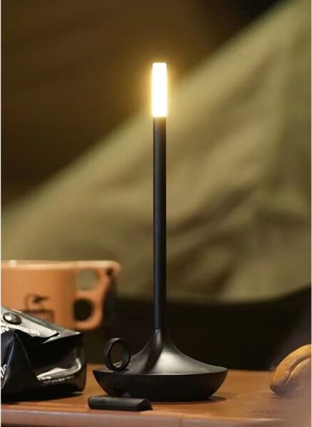 مصباح طاولة شكل شمع - اسود