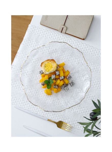 طبق زجاج مموج - شفاف