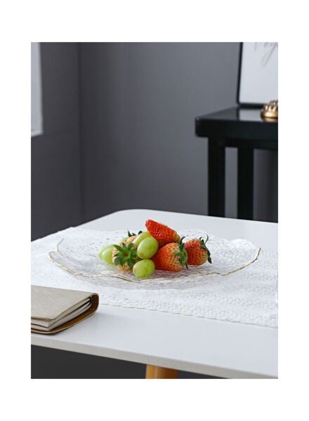 طبق زجاج مموج - شفاف