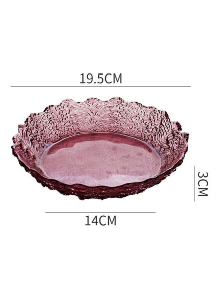 طبق تقديم زجاجي من شور - أحمر