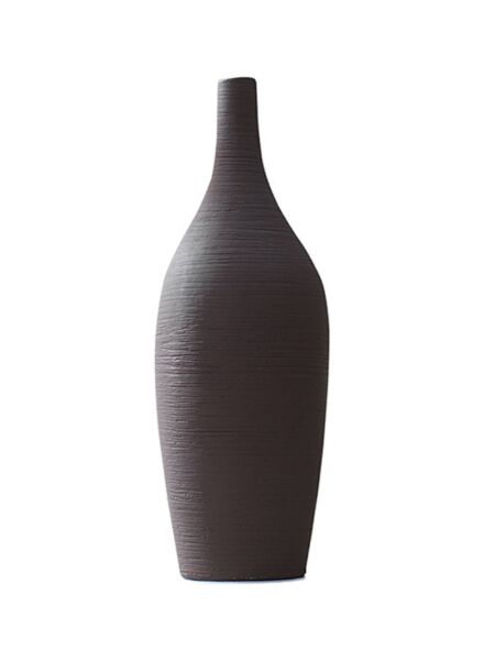 فازة زهور سيراميك من شور - بني